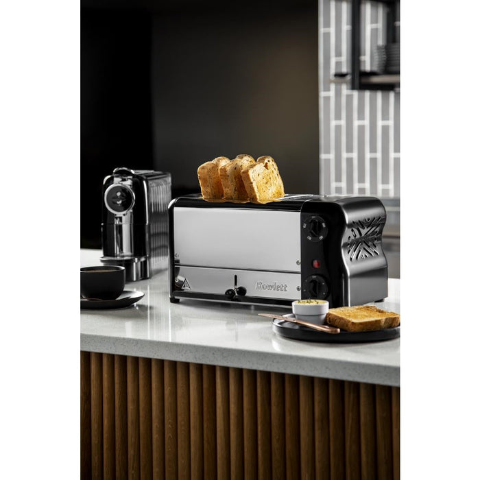 Rowlett Esprit 4 Slot Toaster Jet Black w/2x Additional Elements & Sandwich Cage Rowlett