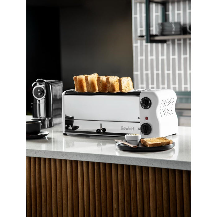 Rowlett Esprit Toaster White 6 Slot w/2x Additional Elements & Sandwich Cage Rowlett