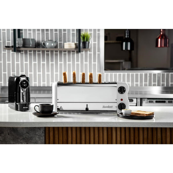 Rowlett Esprit Toaster White 6 Slot w/2x Additional Elements & Sandwich Cage Rowlett