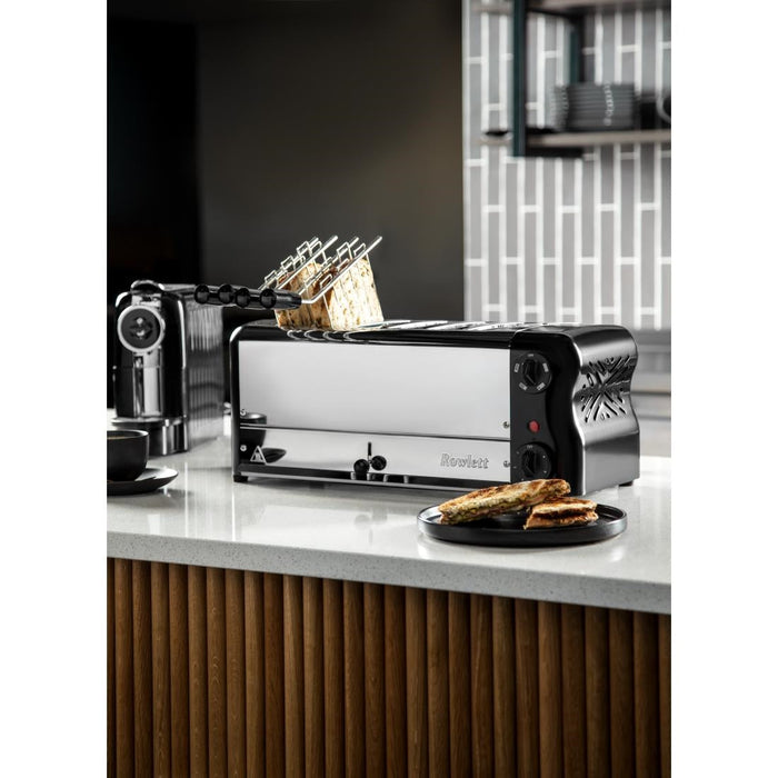 Rowlett Esprit 6 Slot Toaster Jet Black w/2x Additional Elements & Sandwich Cage Rowlett