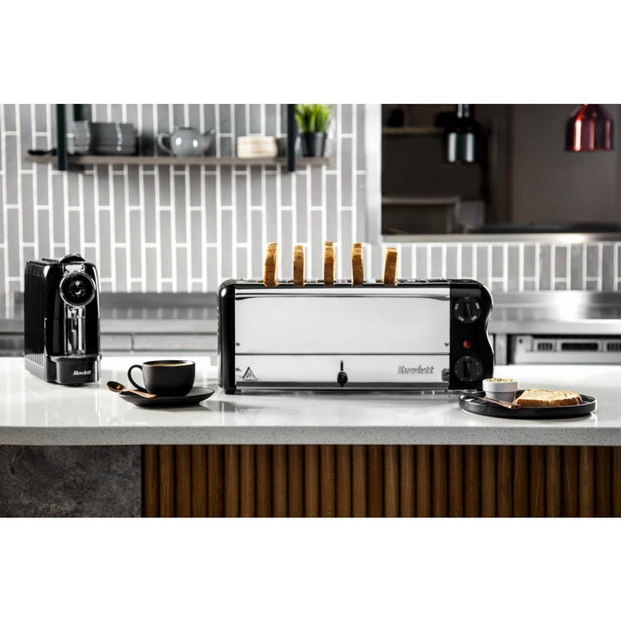 Rowlett Esprit 6 Slot Toaster Jet Black w/2x Additional Elements & Sandwich Cage Rowlett
