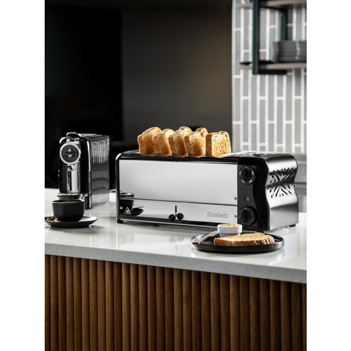 Rowlett Esprit 6 Slot Toaster Jet Black w/2x Additional Elements & Sandwich Cage Rowlett