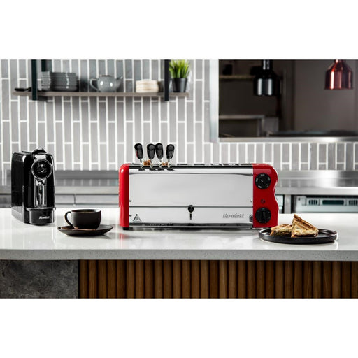 Rowlett Esprit 6 Slot Toaster Traffic Red w/2x Additional Elements & Sandwich Cage Rowlett