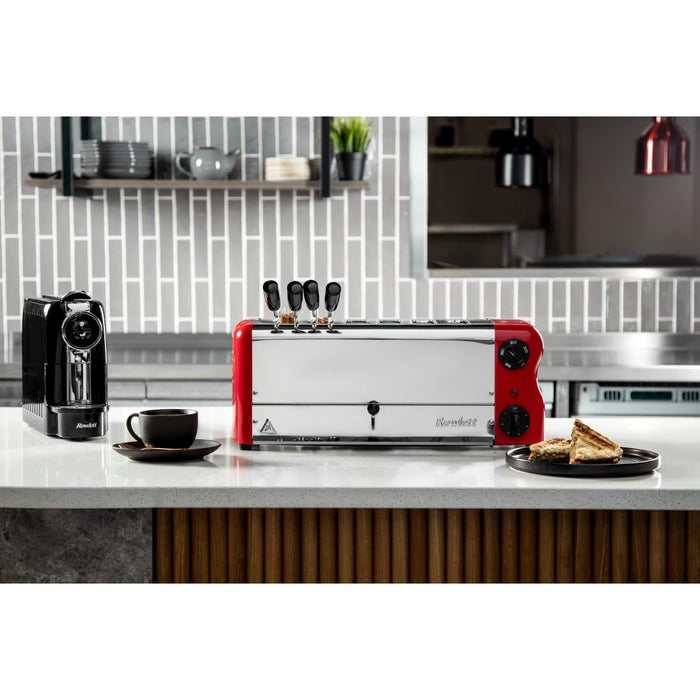 Rowlett Esprit 6 Slot Toaster Traffic Red w/2x Additional Elements & Sandwich Cage Rowlett