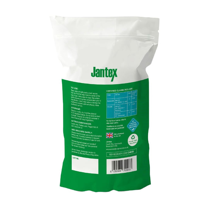 Jantex Green Sanitiser Wipes Refill Pack 130mm (100 Pack) Jantex
