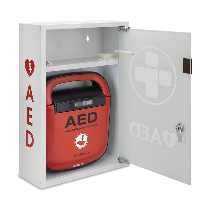 Automated External Defibrillator Alarmed Metal Cabinet Reliance Medical