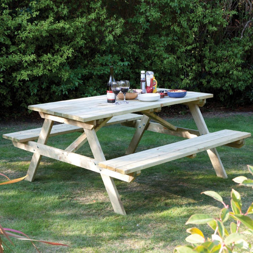 Rowlinson Picnic Table Natural Timber 180cm Rowlinson