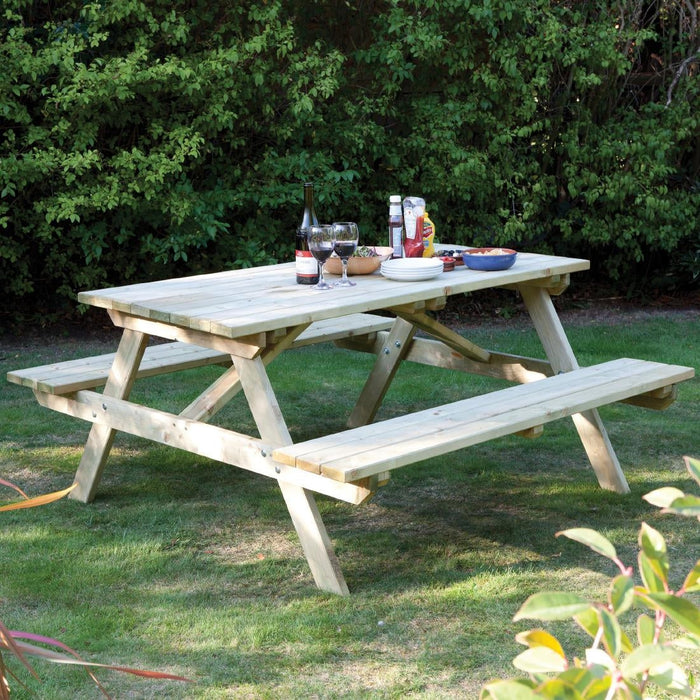 Rowlinson Picnic Table Natural Timber 180cm Rowlinson