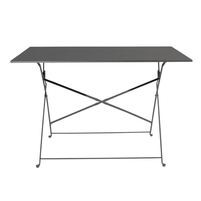 Bolero Perth Black Pavement Style Folding Table Rectangular 1100x700mm Bolero