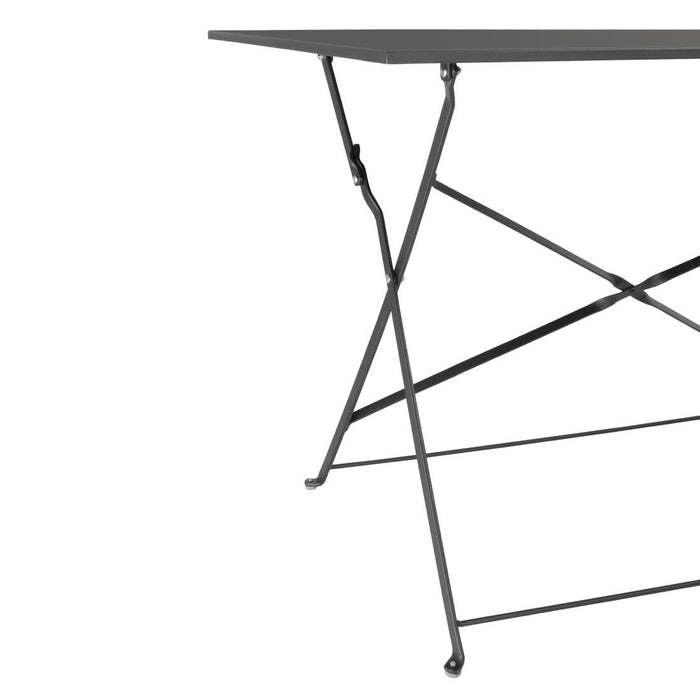 Bolero Perth Black Pavement Style Folding Table Rectangular 1100x700mm Bolero