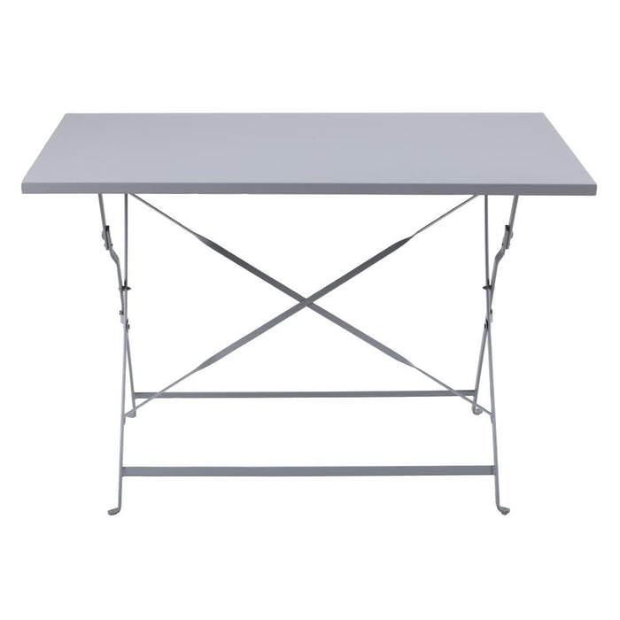 Bolero Perth Grey Pavement Style Folding Table Rectangular 1100x700mm Bolero