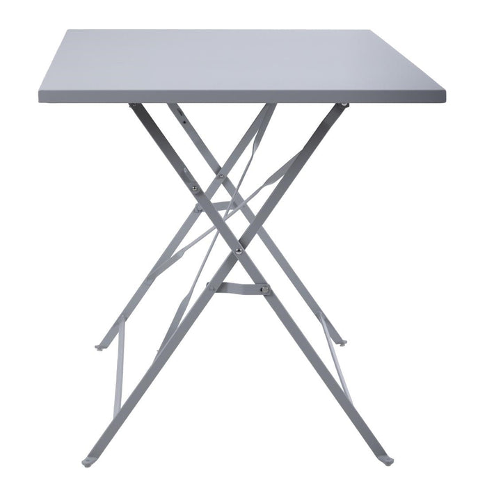 Bolero Perth Grey Pavement Style Folding Table Rectangular 1100x700mm Bolero