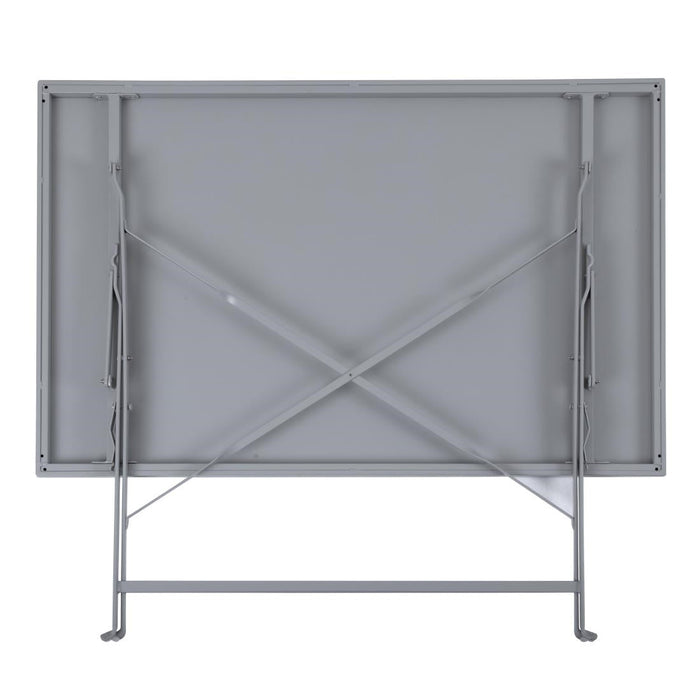 Bolero Perth Grey Pavement Style Folding Table Rectangular 1100x700mm Bolero