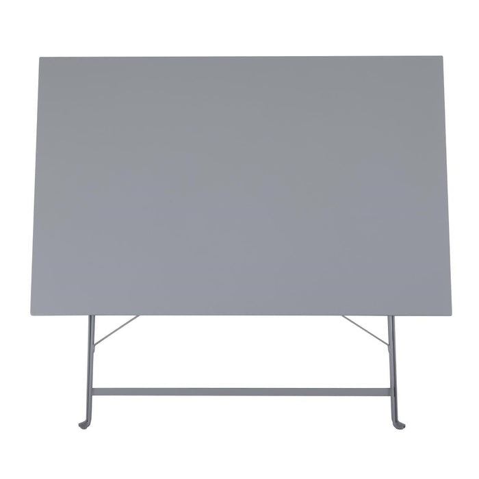 Bolero Perth Grey Pavement Style Folding Table Rectangular 1100x700mm Bolero