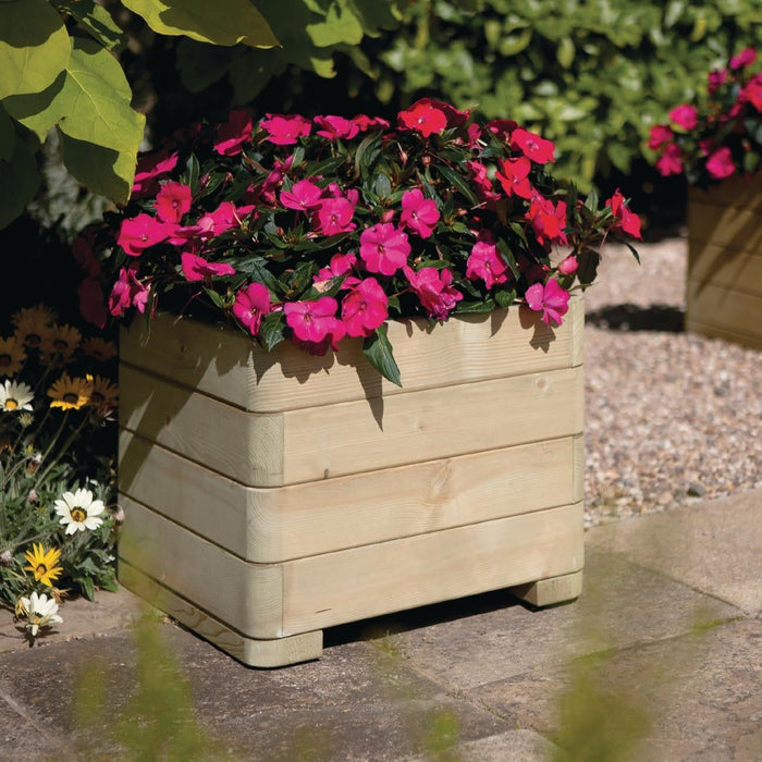 Rowlinson Marberry Layer Square Wooden Planter 50cm Rowlinson