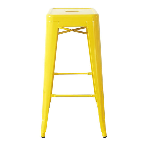 Bolero Bistro Yellow Steel High Stool (4 Pack) Bolero