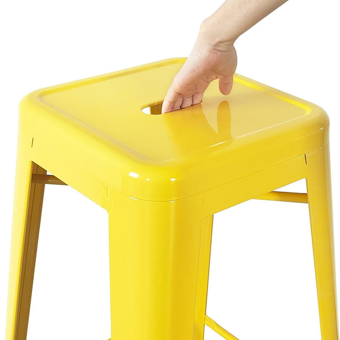 Bolero Bistro Yellow Steel High Stool (4 Pack) Bolero