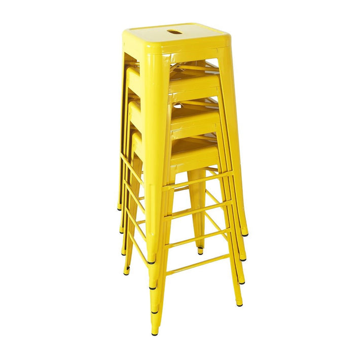Bolero Bistro Yellow Steel High Stool (4 Pack) Bolero