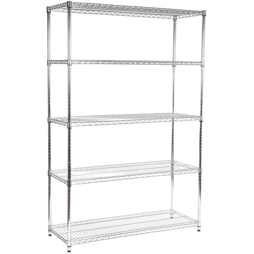 Commercial Shelving Unit 5 Tier 1250kg Width 1500mm Depth 600mm Chrome Wire | Amj432 Makfry
