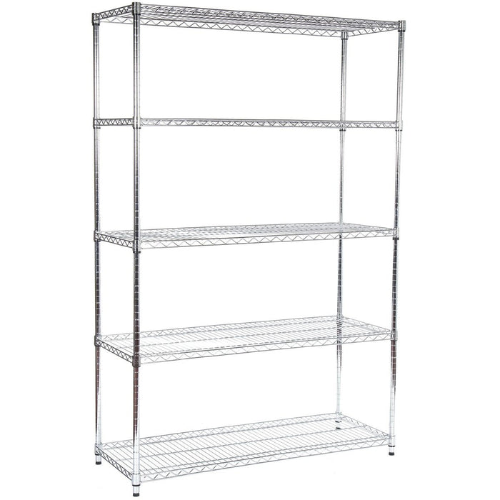 Commercial Shelving Unit 5 Tier 1250kg Width 1800mm Depth 450mm Chrome Wire | Amj408 Makfry