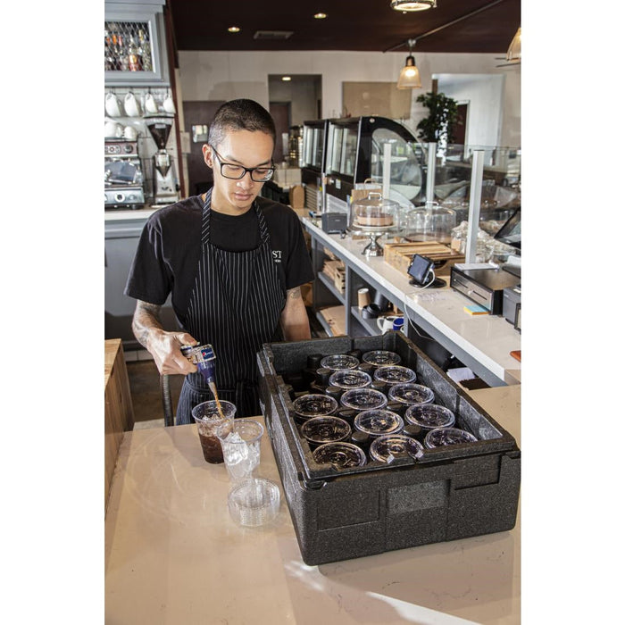 Cam GoBox Full-Size Top Loader 4" Deep Black Cambro