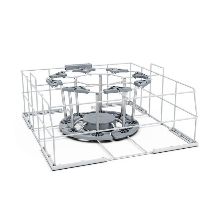 Bottle rack for washing bottles used by restaurants serving their own water.