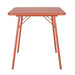 Bolero Amalfi Slatted Square Steel Folding Table Terracotta 700mm Bolero