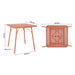 Bolero Amalfi Slatted Square Steel Folding Table Terracotta 700mm Bolero