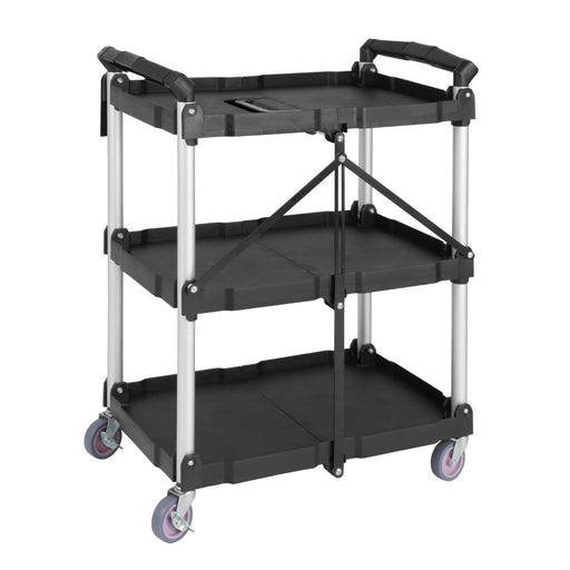 Vogue 3 Tier PP Folding Trolley Black Small Vogue