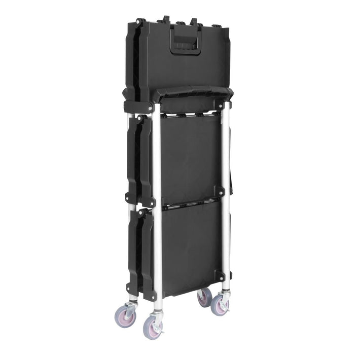 Vogue 3 Tier PP Folding Trolley Black Small Vogue