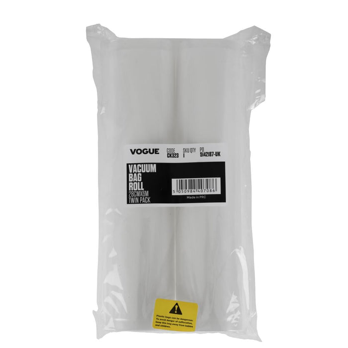 Vogue Embossed Vacuum Pack Bag Roll 280mm Twin Pack Vogue