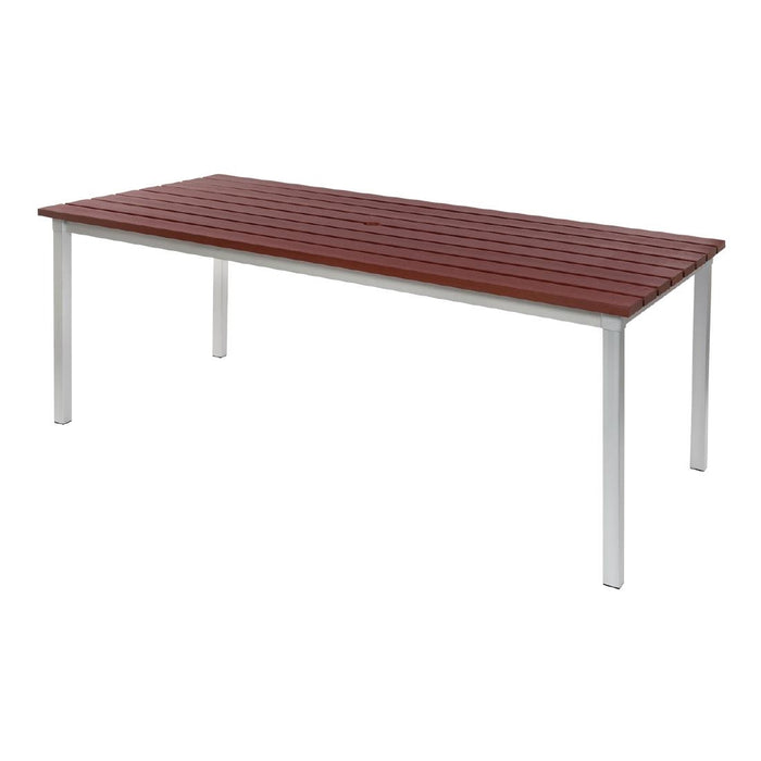Aluminium Frame. Faux Wood Top. 710(H) x 900(W) x 1800(D)mm