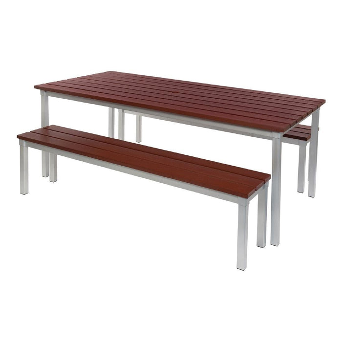 Enviro Outdoor Walnut Effect Faux Wood Bench 5ft Gopak