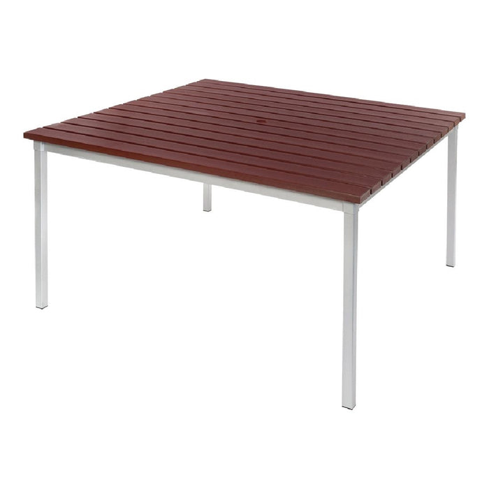 Aluminium Frame. Faux Wood Top. 710(H) x 1250(W) x 1250(D)mm
