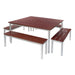 Enviro Square Outdoor Walnut Effect Faux Wood Table 1250mm Gopak