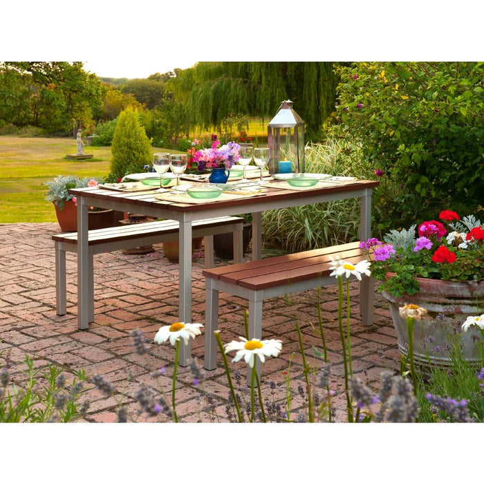 Enviro Outdoor Walnut Effect Faux Wood Bench 3ft Gopak