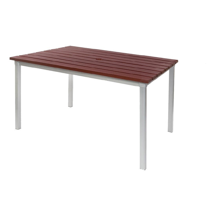 Aluminium Frame. Faux Wood Top. 710(H) x 900(W) x 1250(D)mm