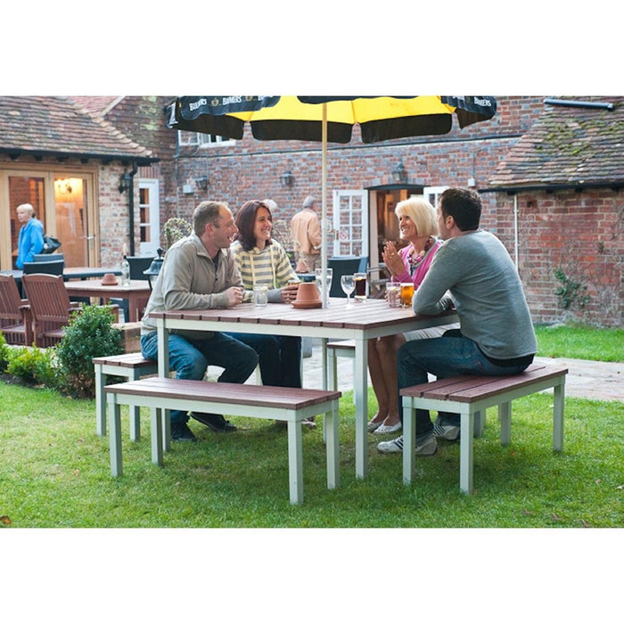 Enviro Outdoor Walnut Effect Faux Wood Bench 3ft Gopak