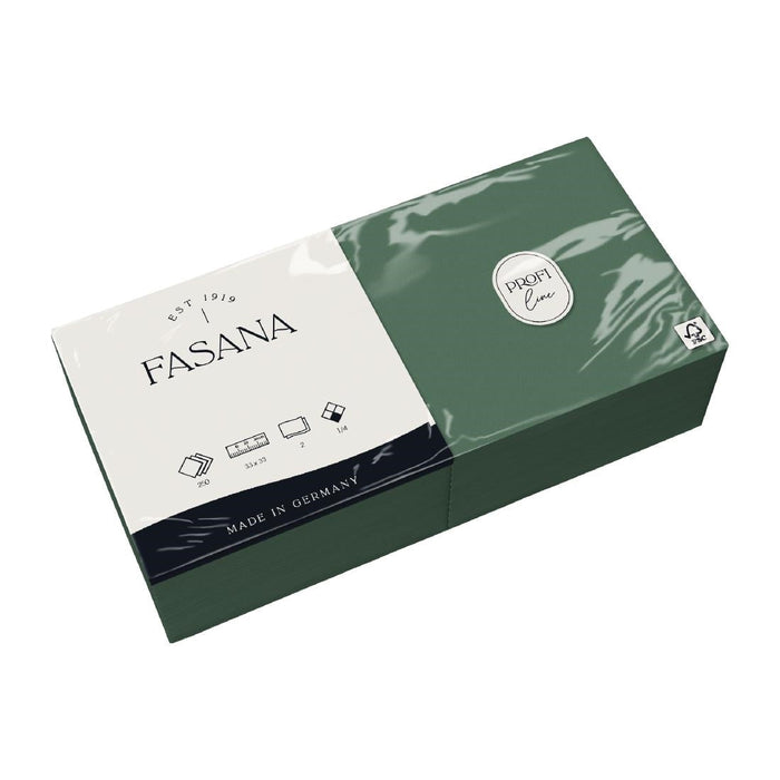 Fasana Lunch Napkin Green 33x33cm 2ply 1/4 Fold (1500 Pack) Fasana