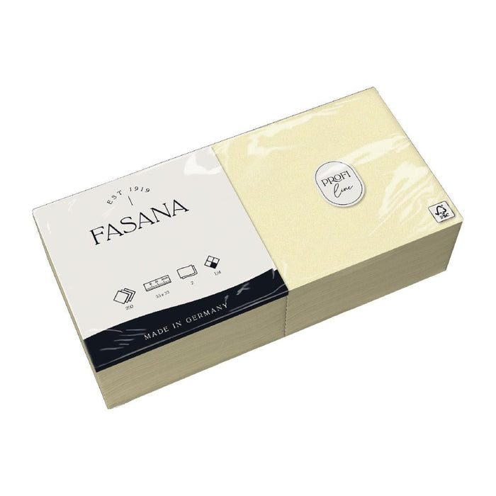 Fasana Lunch Napkin Crème 33x33cm 2ply 1/4 Fold (1500 Pack) Fasana