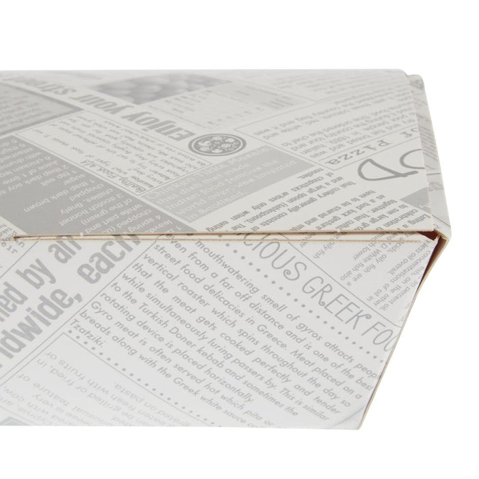 Colpac Compostable Food Boxes Newspaper Print 250mm (150 Pack) Colpac