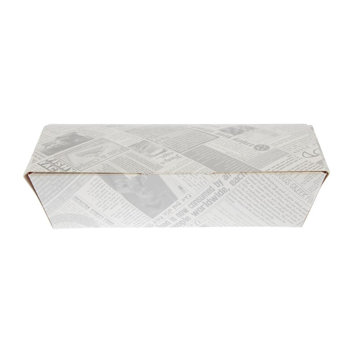 Colpac Compostable Food Boxes Newspaper Print 250mm (150 Pack) Colpac
