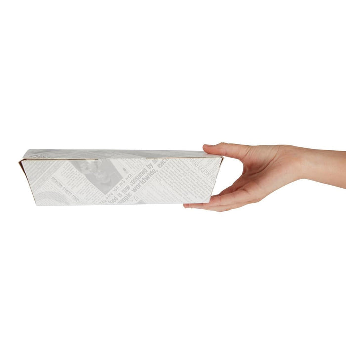 Colpac Compostable Food Boxes Newspaper Print 250mm (150 Pack) Colpac