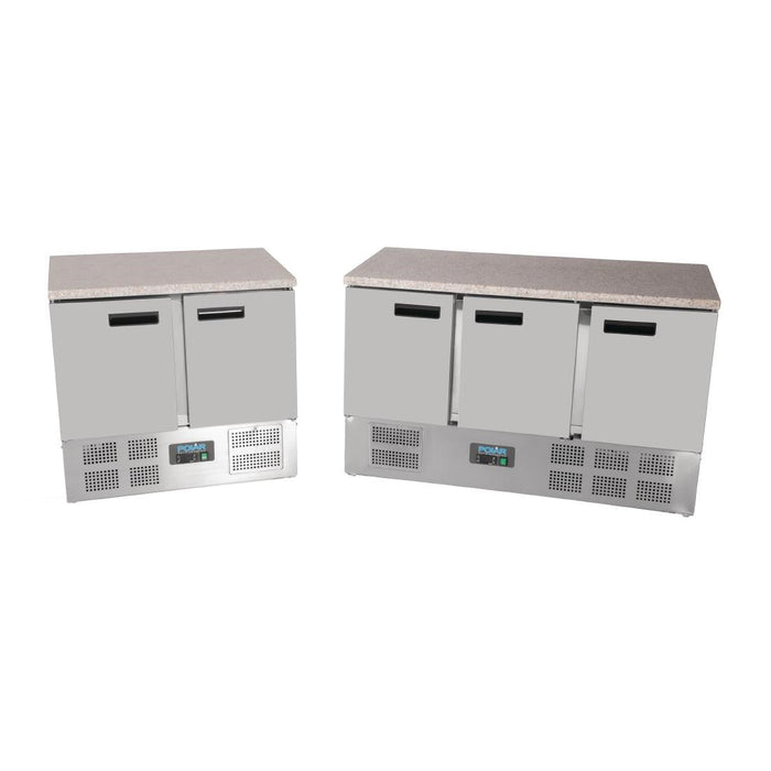 Polar G-Series Double Door Counter Fridge with Granite Work Top 240Ltr Polar