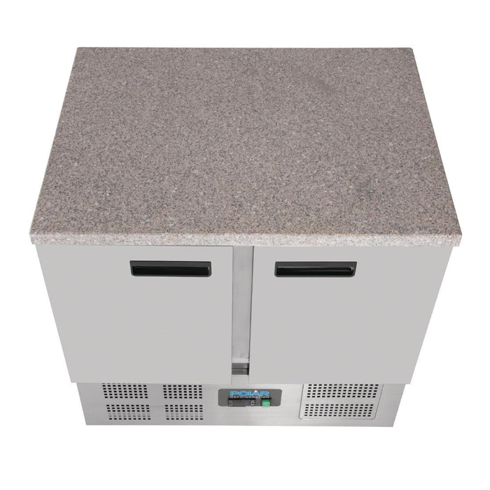 Polar G-Series Double Door Counter Fridge with Granite Work Top 240Ltr Polar
