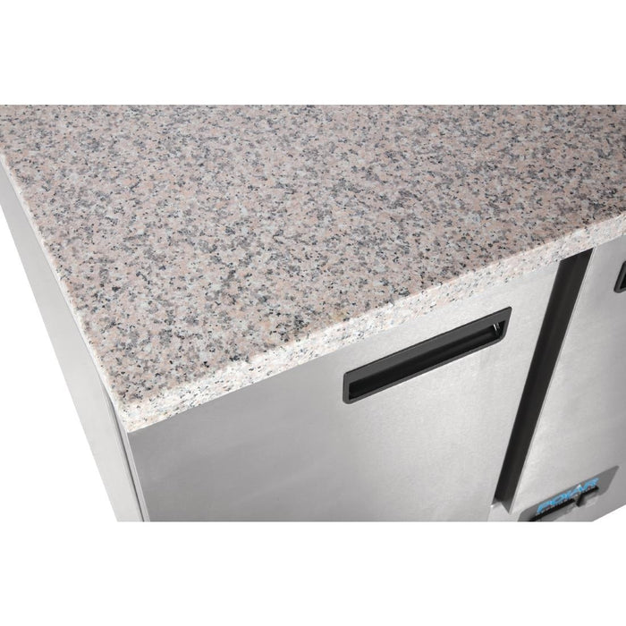 Polar G-Series 3 Door Counter Fridge with Granite Work Top 368Ltr Polar