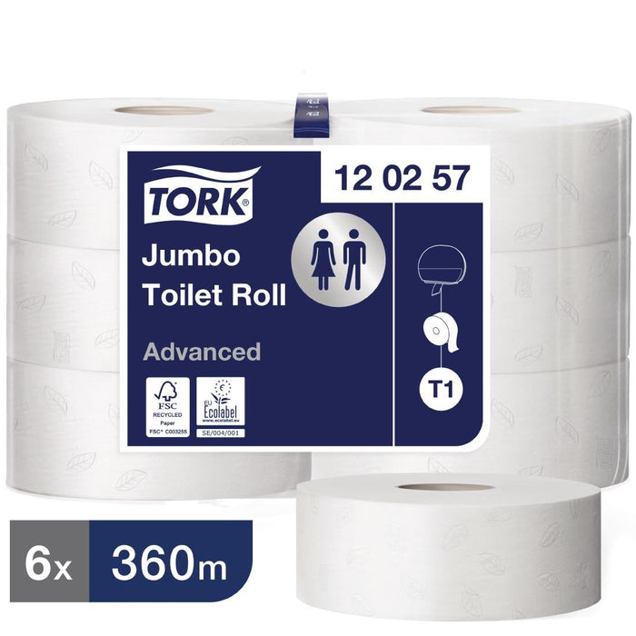 Tork Jumbo Toilet Paper 2-Ply 360m (6 Pack) Tork