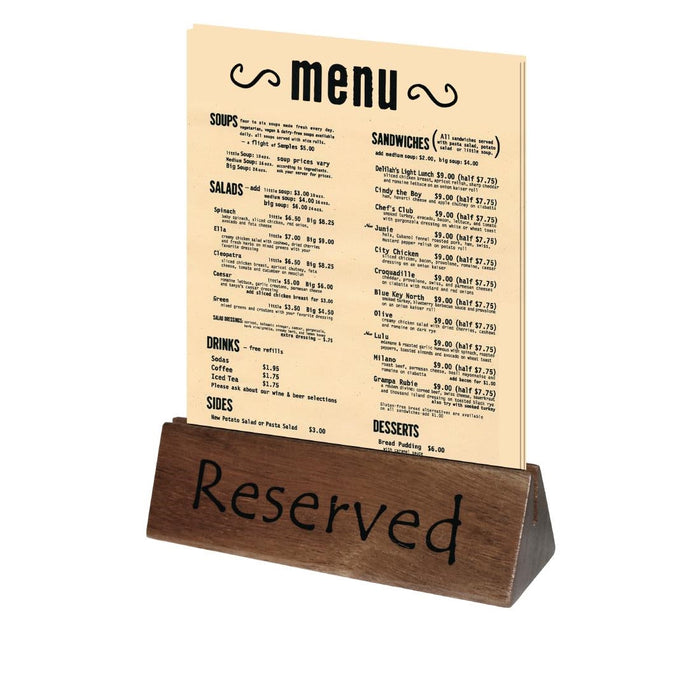 Olympia Acacia Menu Holder and Reserved Sign (10 Pack) Olympia