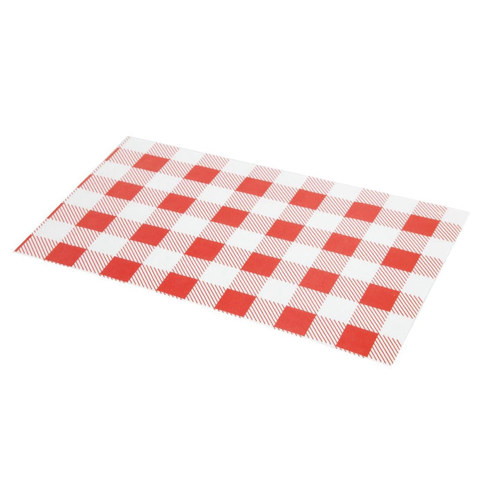 Greaseproof Paper Sheets Red Gingham 190 x 310mm (200 Pack) Chevler