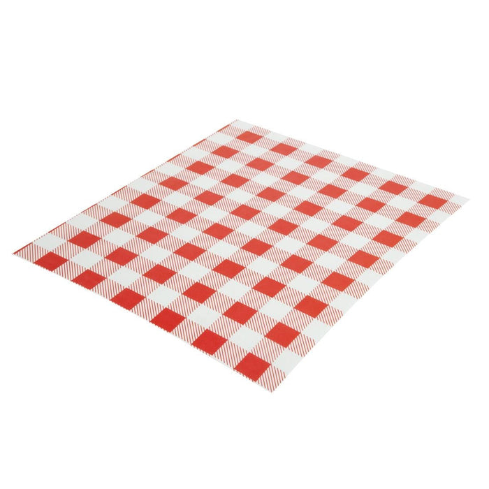 Greaseproof Paper Sheets Red Gingham 310 x 380mm (200 Pack) Chevler